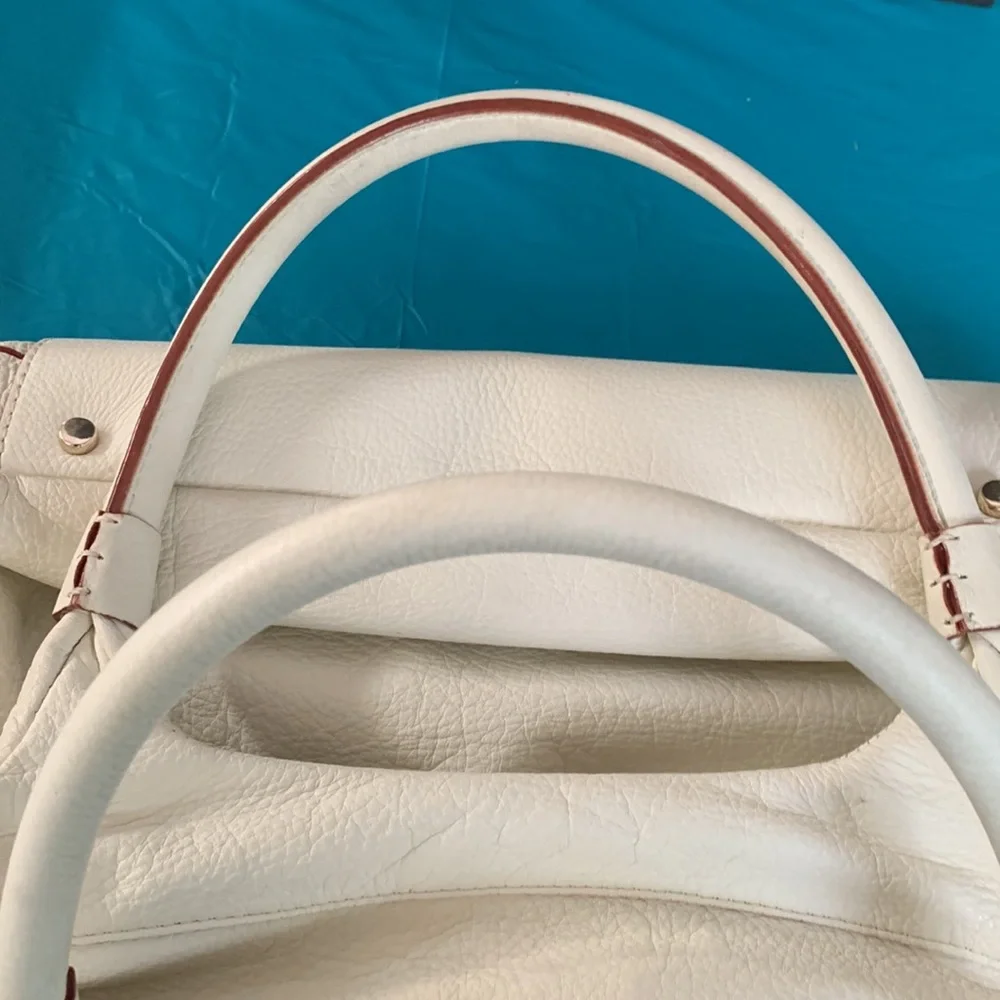 Kate Spade White Tote/Satchel in Pebbled Leather